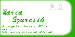 maria szurcsik business card